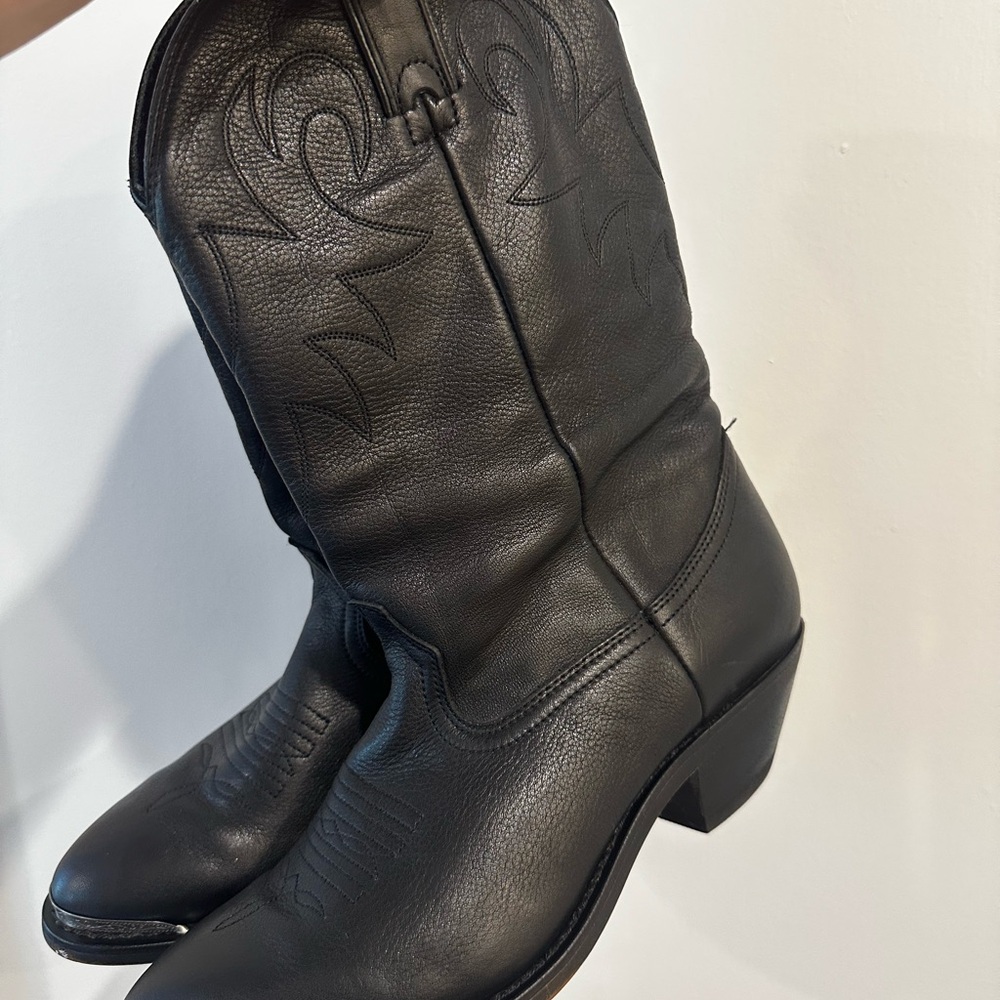 Durango Black Leather Western Slouch Boots